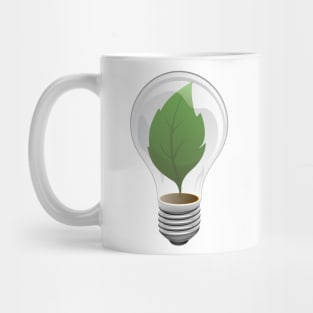 Clean Energy Green Leaf Illustration Mug